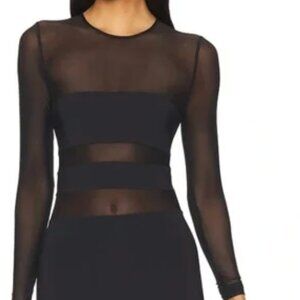 SER.O.YA Lars Mesh Mini Dress in Black Size L